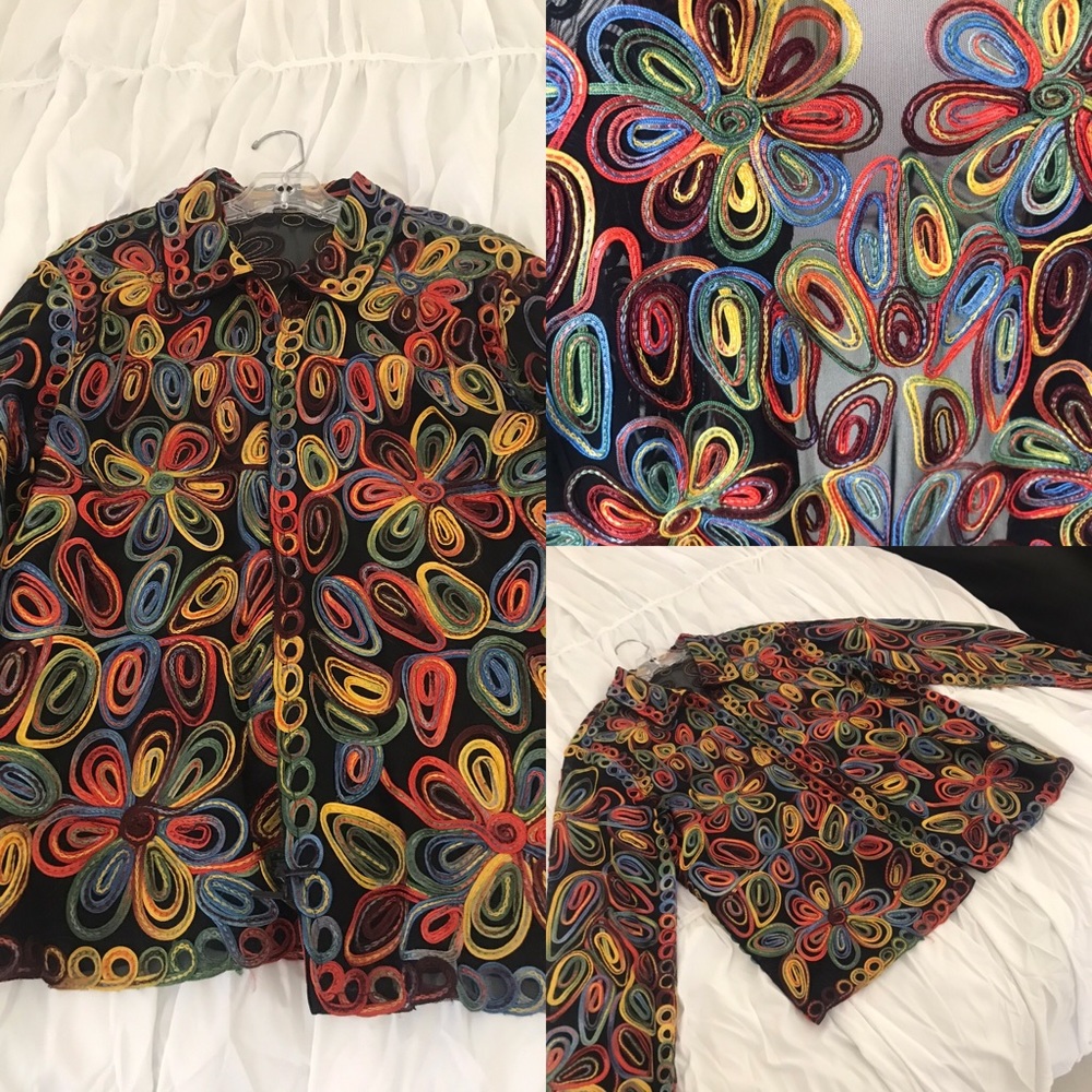 Multi-color, hand-woven ladies jacket